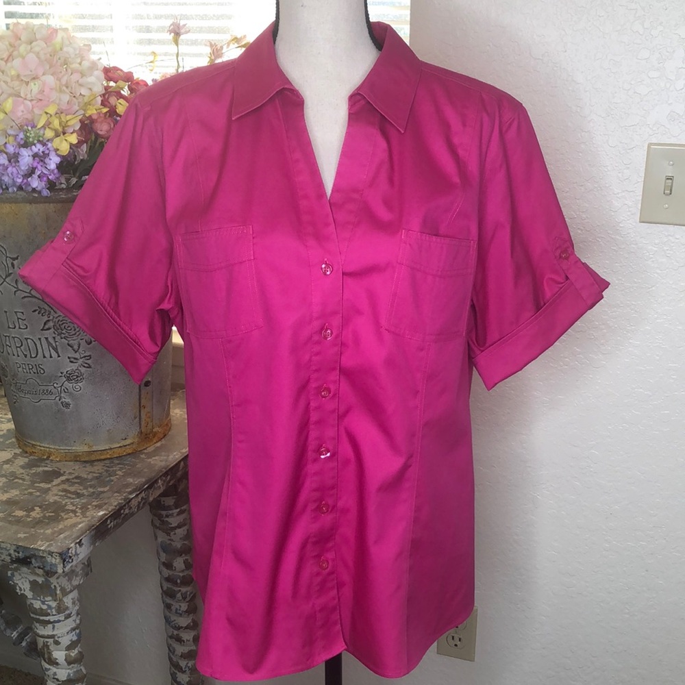 Chico's Fuchsia Button-Down Shirt